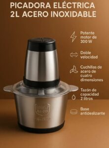 Picadora de alimentos 2 litros